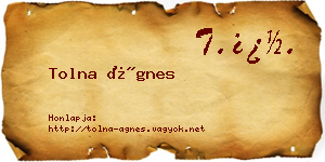 Tolna Ágnes névjegykártya